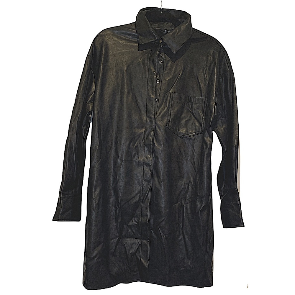 Faux leather  90’s shirt